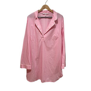 Victoria's Secret The Mayfair Pink Striped Sleep Shirt Women's Medium Lagenlook